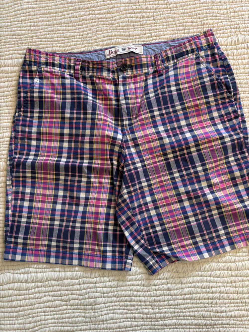 Bass madras plaid shorts. Size 12